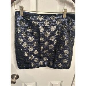 Broadway & Broome Womens skirt sequin size 0 blue sexy going out